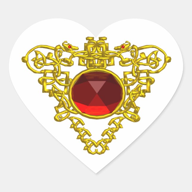 Adesivo Coração CORAÇÃO CELTICA, branca (Frente)