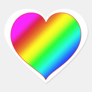 Adesivo Coração Coração Colorido Arco-íris Amor Cor Brilhante
