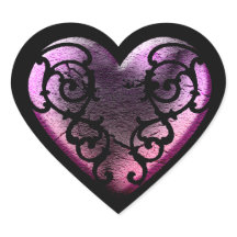 Coração Cor-de-Rosa Gótico Filigree