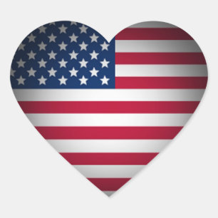Adesivo Coração Coração da bandeira americana do OPUS
