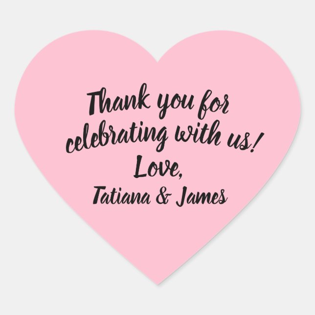 Adesivo Coração Coração de Agradecimentos Personalizáveis por Scri (Frente)