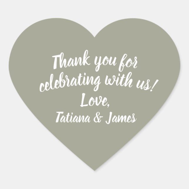 Adesivo Coração Coração de Agradecimentos Personalizáveis por Scri (Frente)