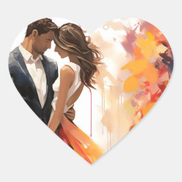 Adesivo Coração Coração de Amor Eterno Vinheta Favor Selo Selo