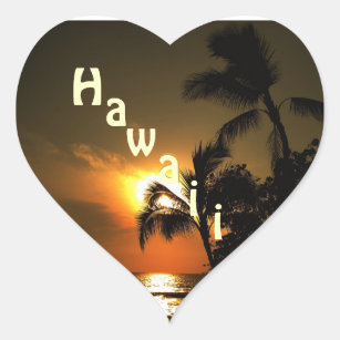 Adesivo Coração Coração de Havaí