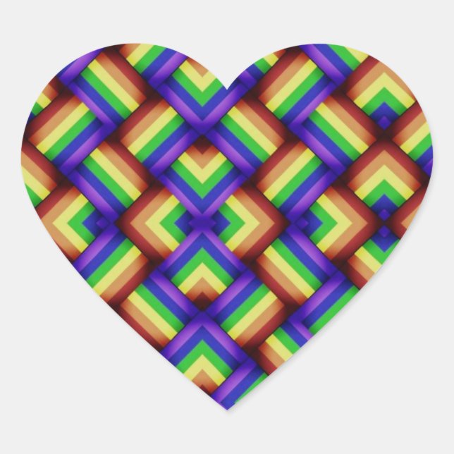 Adesivo Coração Coração de Padrão de orgulho gay (Frente)