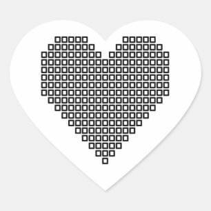 Adesivo Coração Coração de pixel preto