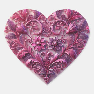 Adesivo Coração Coração de Rolinho de Lavandas