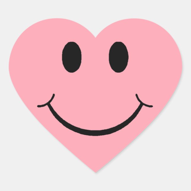 Adesivo Coração Coração de Rosto Feliz (Frente)