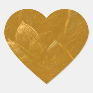 Adesivo Coração Coração dourado de Lotus:  Folha Dourado gravada