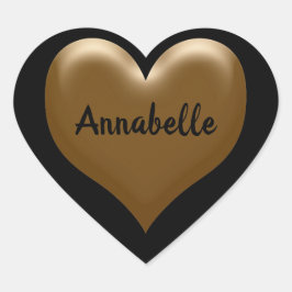 Adesivo Coração Coração Elegante do Dourado Sticker