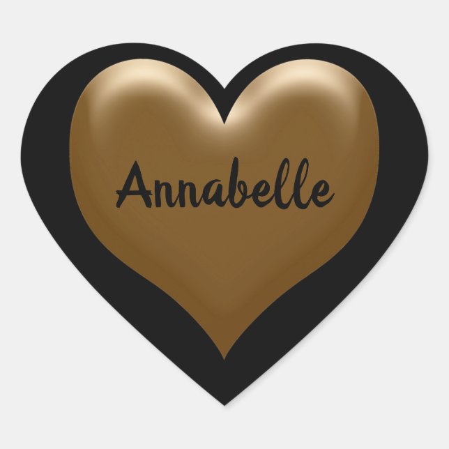 Adesivo Coração Coração Elegante do Dourado Sticker (Frente)