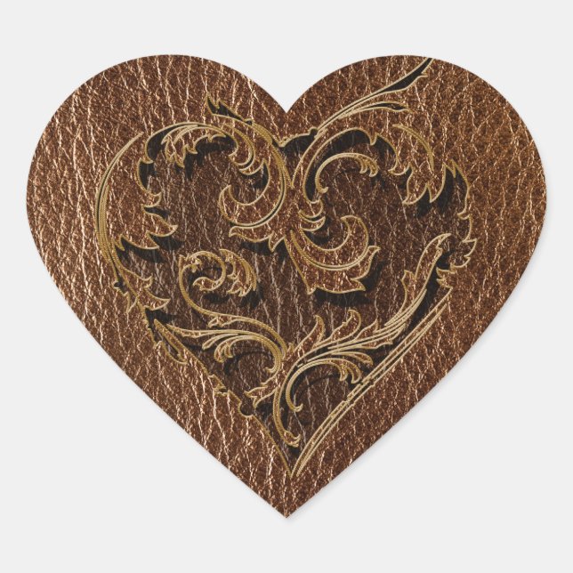 Adesivo Coração Coração Leather-Look (Frente)