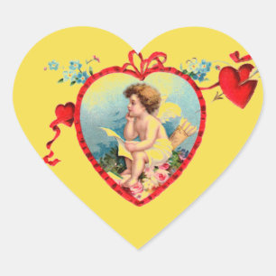 ADESIVO CORAÇÃO CORAÇÃO MOLHADA COM CUPID PERSONALIZÁVEL