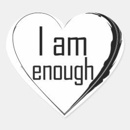 Adesivo Coração coração negro de penas "Eu sou o suficiente"