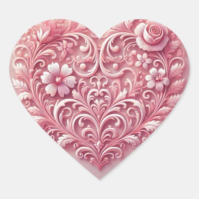 Adesivo Coração Coração Rosa (Frente)
