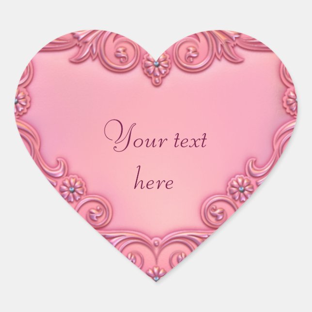 Adesivo Coração Coração Rosa (Frente)