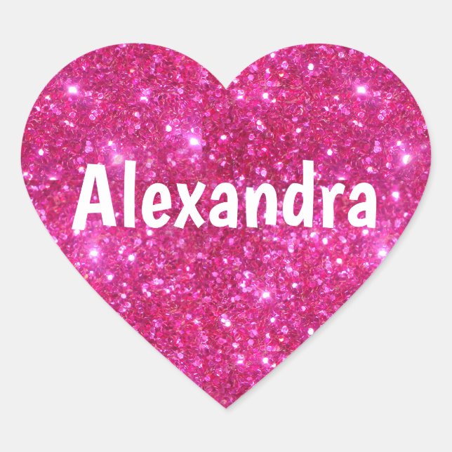 Adesivo Coração Coração Rosa-Brilhante (Frente)