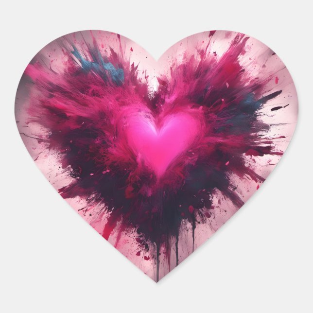 Adesivo Coração Coração Rosa Pequeno (Frente)