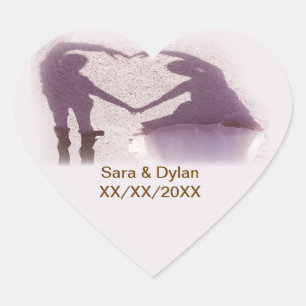 Adesivo Coração Coração Silhouette Casal Bridal em Casamento de Ar