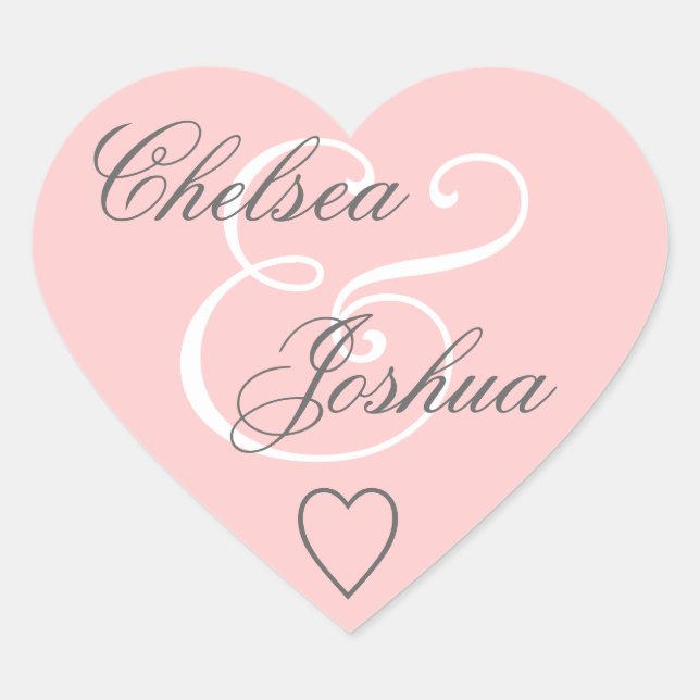 Adesivo Coração Coração V07 de Casamento do Envelope Rosa V07 (Frente)