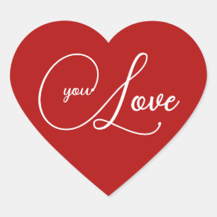 Adesivo Coração Coração Vermelho ''AMOR Y'' para o Namorados Heart