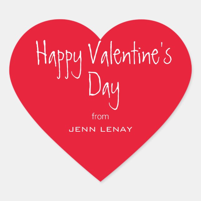 Adesivo Coração Coração Vermelho Moderno Dia de os namorados Perso (Frente)