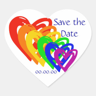 Adesivo Coração Corações Arco-Íris