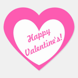 Adesivo Coração Corações brancos de polca em rosa fuchsia