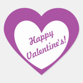 Adesivo Coração Corações brancos de polca em roxo