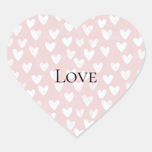 Adesivo Coração Corações Brancos Rosa Girly (Frente)