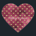 Adesivo Coração Corações Brilhantes Dourados Vermelhos<br><div class="desc">Corações Brilhantes Dourados Vermelhos (imagem de brilho) casamento personalizado ou qualquer ocasião</div>