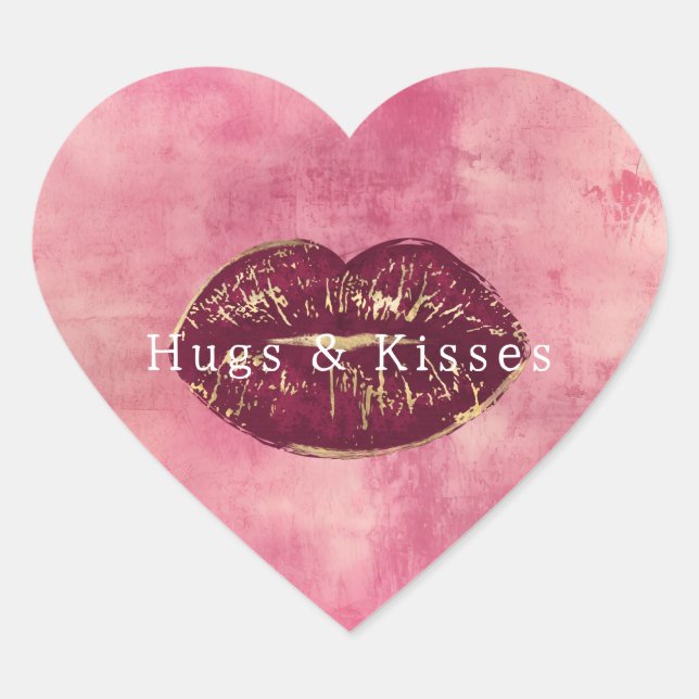 Adesivo Coração Corações Brilhantes Rosa Brilhantes (Frente)