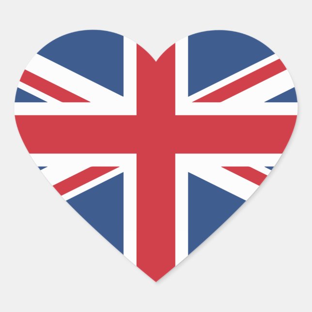 Adesivo Coração Corações Britânicos - Union Jack Heart Stickers (Frente)