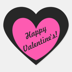 Adesivo Coração Corações cor-de-polca cor-de-rosa em preto