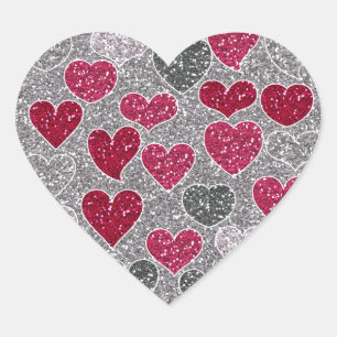 Adesivo Coração Corações de Bling do amor do brilho do feliz dia