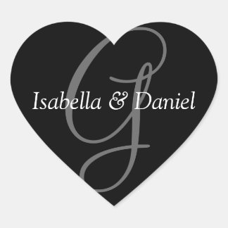 Adesivo Coração Corações de Casamento Monograma Selo Monograma