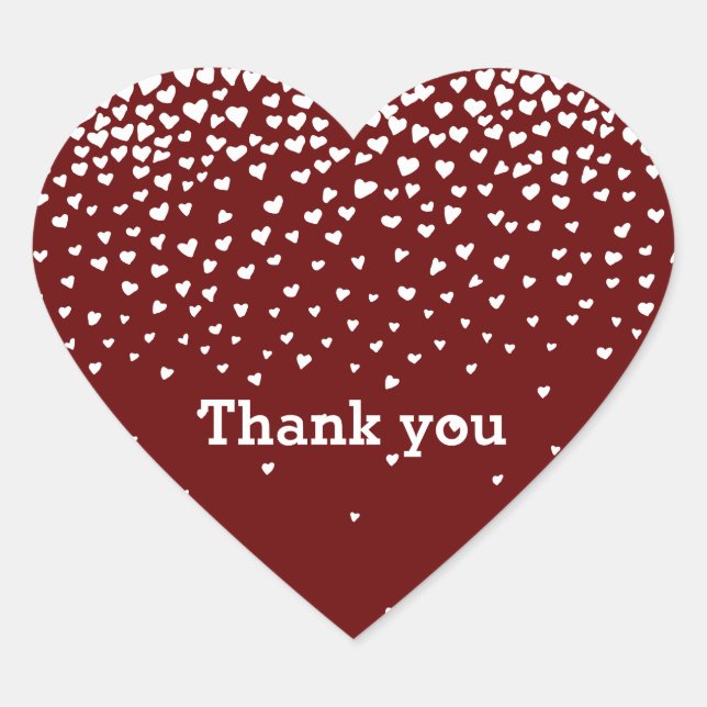 Adesivo Coração Corações de Confetti Branco Vermelho (Frente)