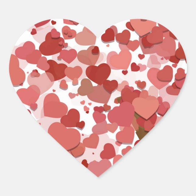 Adesivo Coração Corações de São Valentim (Frente)