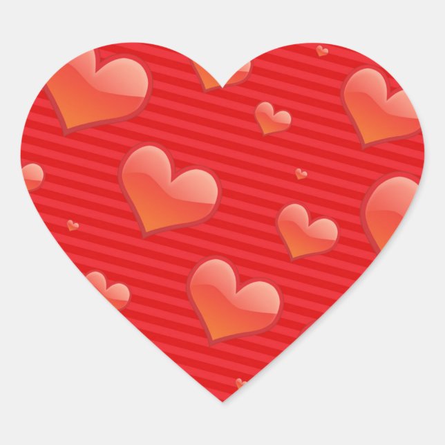 Adesivo Coração Corações de Vermelho (Frente)