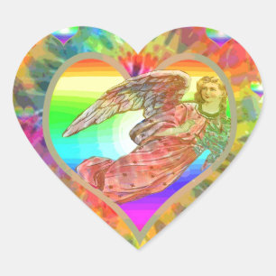 Adesivo Coração Corações e anjo