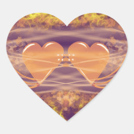 Adesivo Coração Corações em chamas