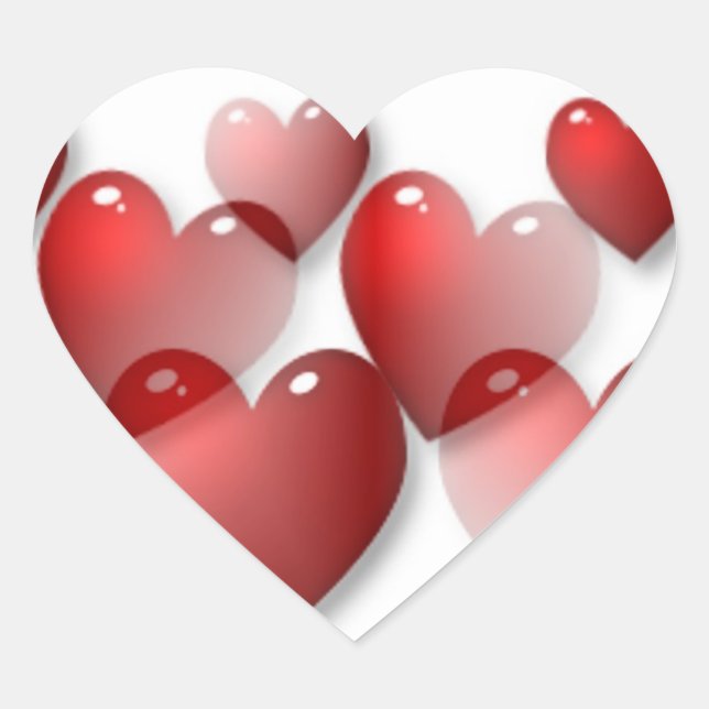 Adesivo Coração Corações Espelhados Autocolantes (Frente)