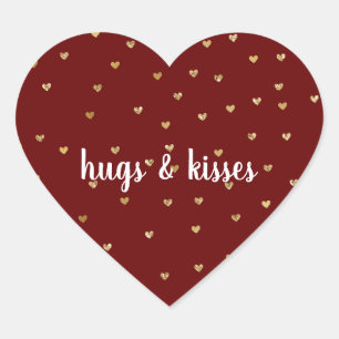 Adesivo Coração Corações Glitter Dourado Vermelho Girly