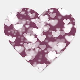 Adesivo Coração Corações rosa Bokeh