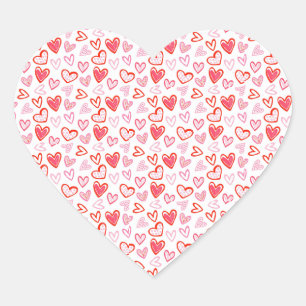 Adesivo Coração Corações Rosa Espalhados