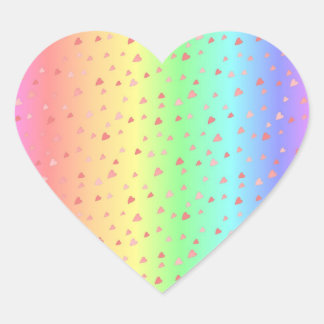 Adesivo Coração Corações Rosa Gradiente Pastel Rainbow Heart Stick