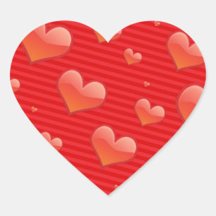 Adesivo Coração Corações Vermelhos.