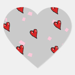 Adesivo Coração Corações vermelhos nas cinzas