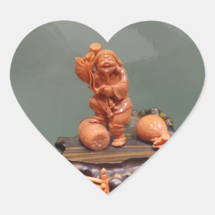 Adesivo Coração Coral Crafted Chinese Motif Heart Sticker