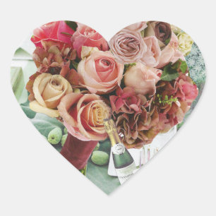 Adesivo Coração Coral no verde enevoado